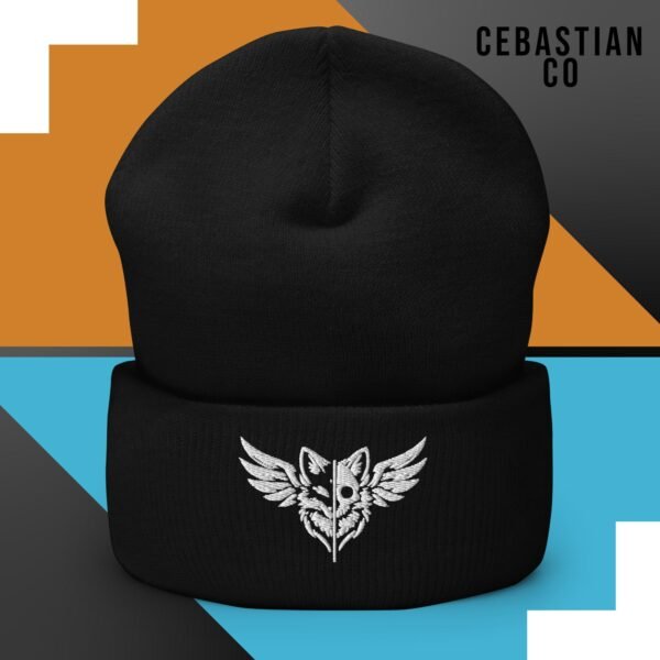 Winged Fox Cuffed Beanie
